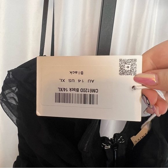 Saints & Secrets Daphnie Drop Waist Tulle Midi Dress Black, size XL NWT - Picture 5 of 11